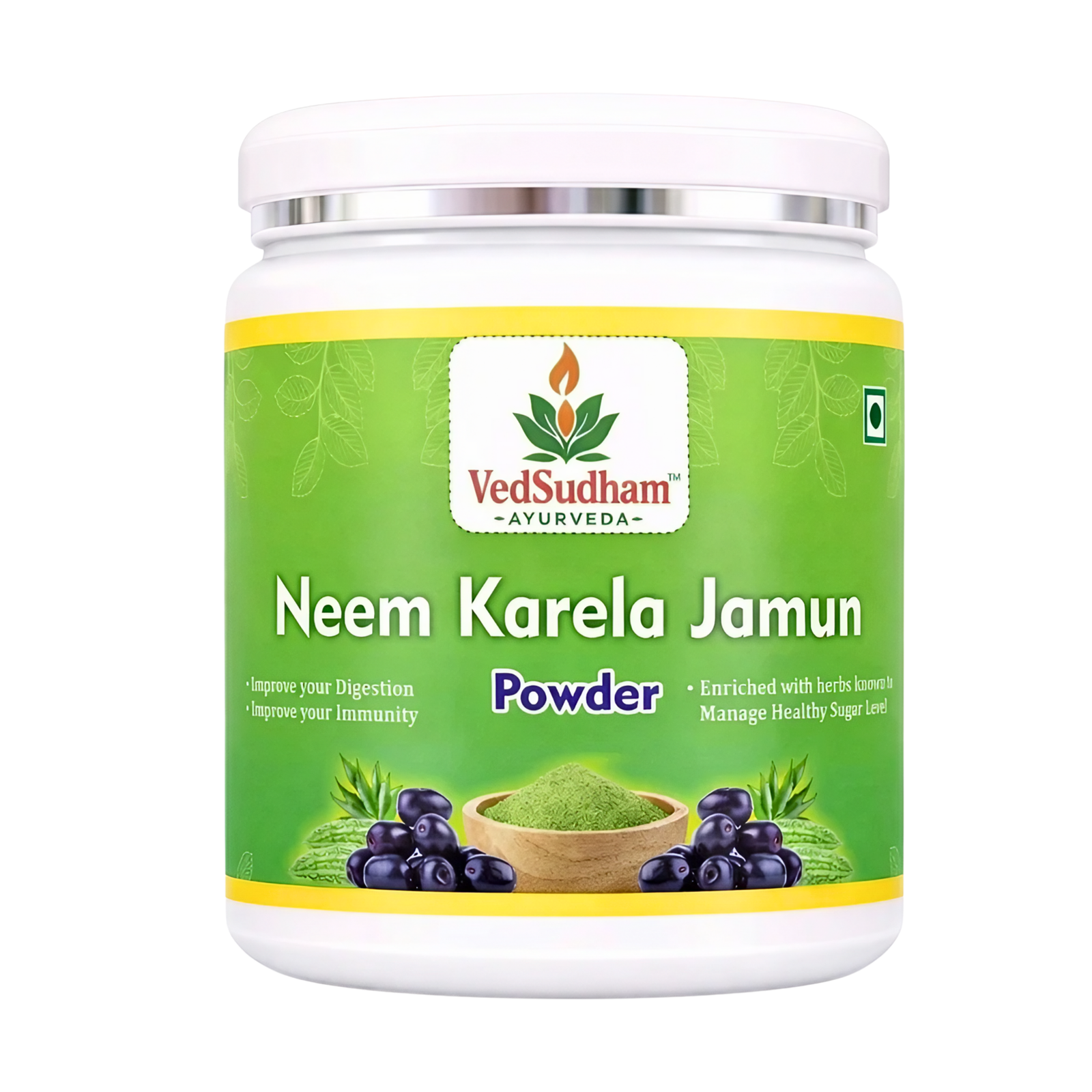 VedSudham Neem Karela Jamun Powder with 13 Potent Herbs - 300 GM - Image 4