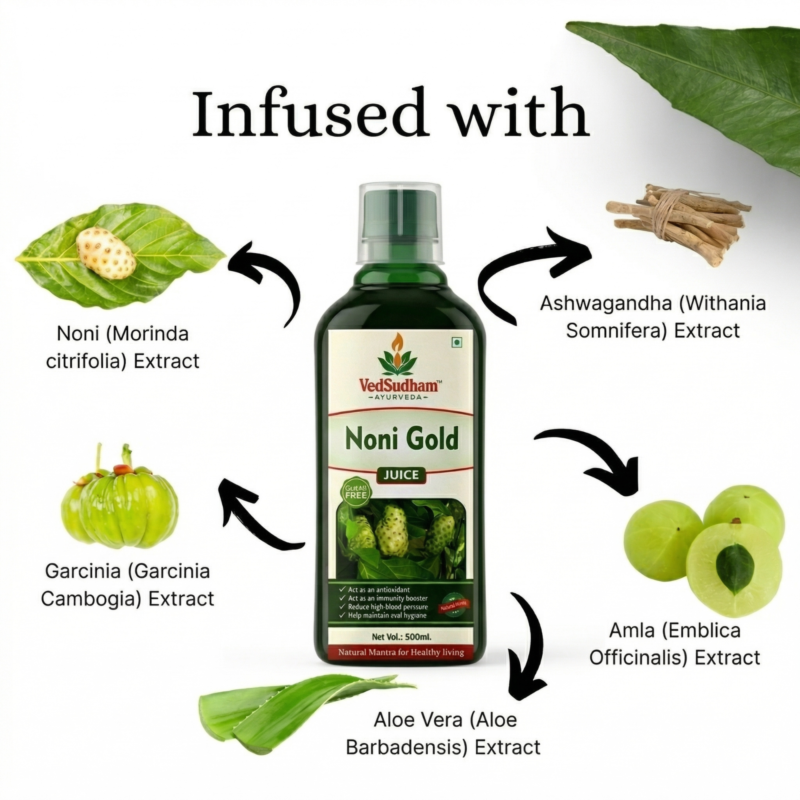 Noni Gold Juice Herbal Blend with Garcinia, Aloe Vera & Wellness Herbs | 500ml |