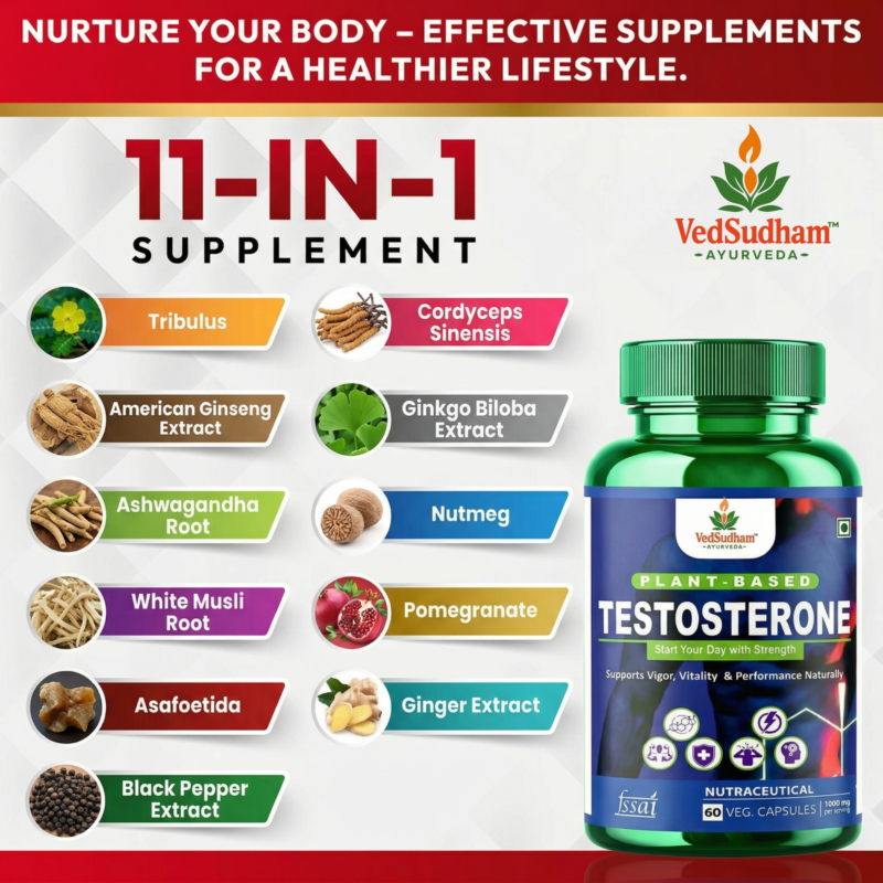 Alternative view of VedSudham Ayurveda Testo Support for Men | With Ashwagandha, Shilajit & More..