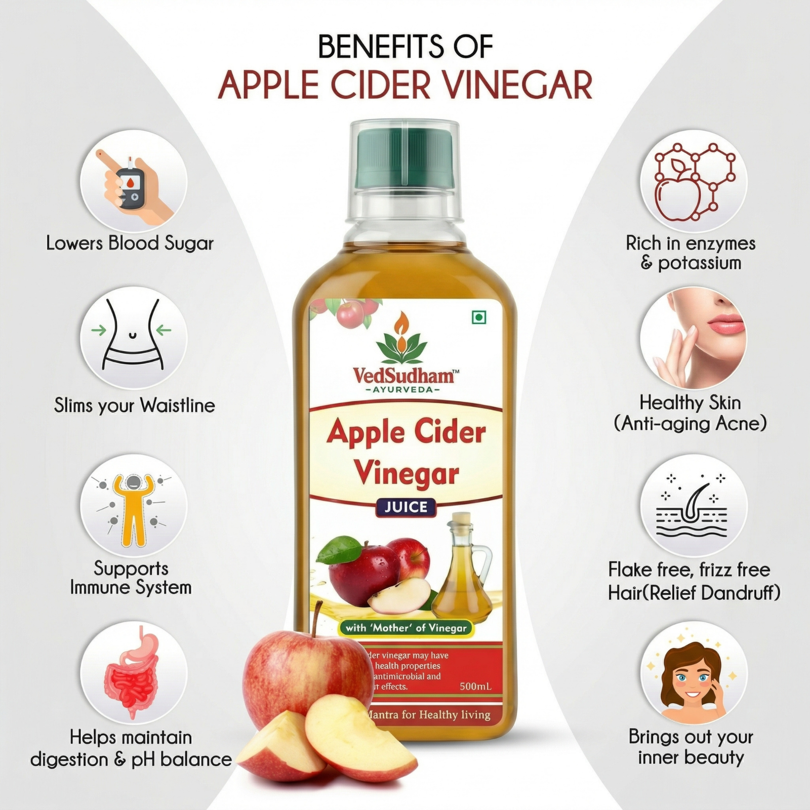 Apple Cider Vinegar with Mother | Raw & Unfiltered | 500 ml - Image 2