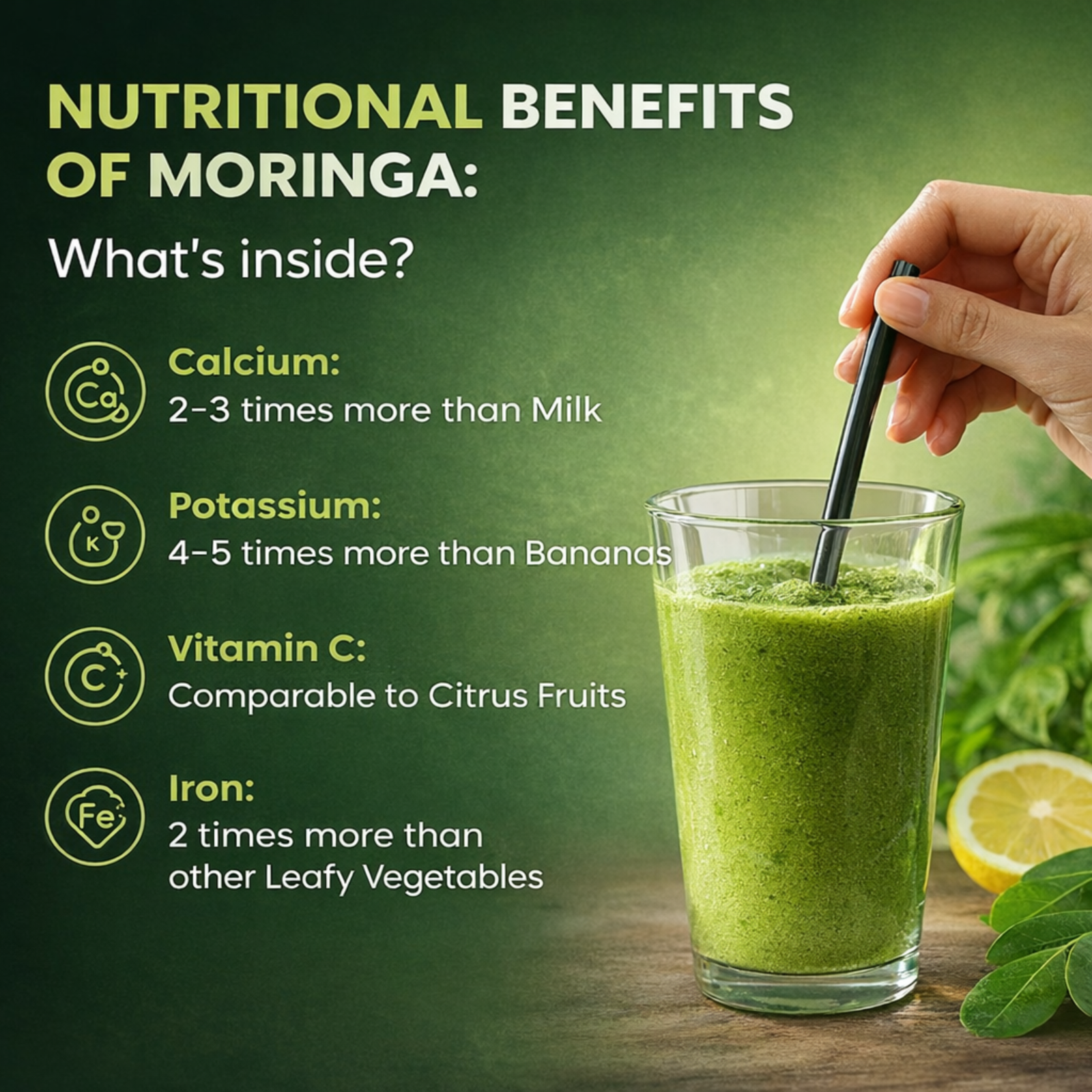 Moringa Powder - 300g, Essential Nutrition Rich In Vitamins & Minerals - Image 3