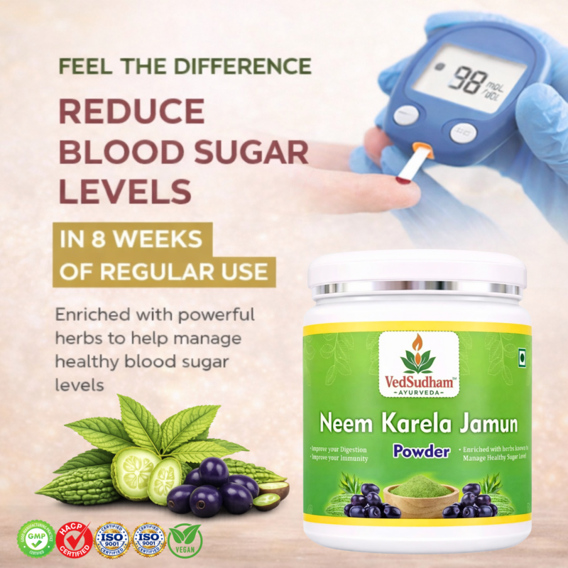 Alternative view of VedSudham Neem Karela Jamun Powder with 13 Potent Herbs - 300 GM