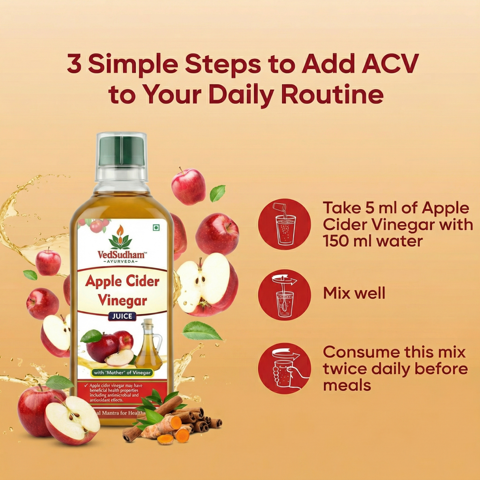 Apple Cider Vinegar with Mother | Raw & Unfiltered | 500 ml - Image 4