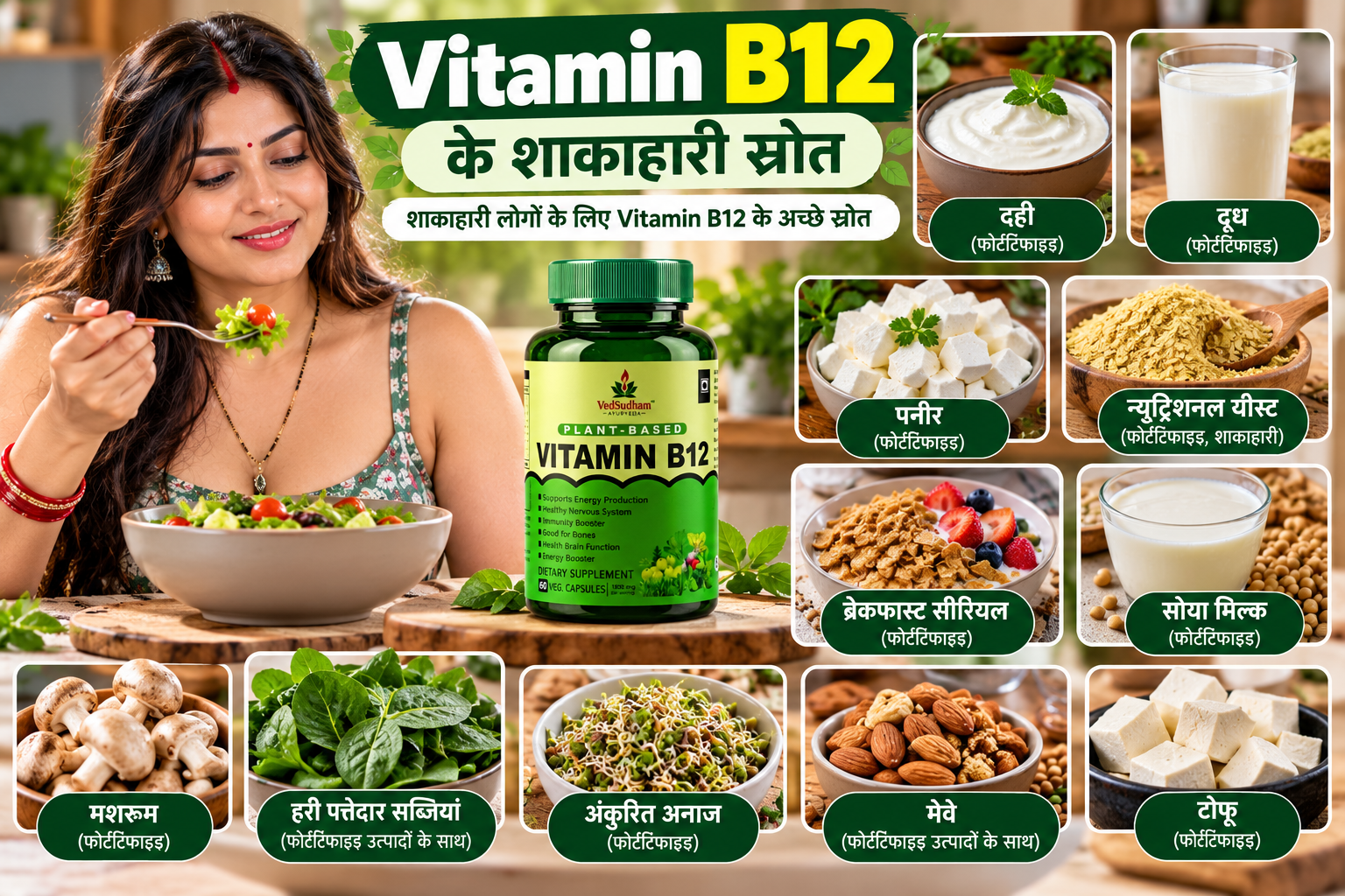 शाकाहारी और वीगन लोगों के लिए Vitamin B12 के फोर्टिफाइड खाद्य स्रोत