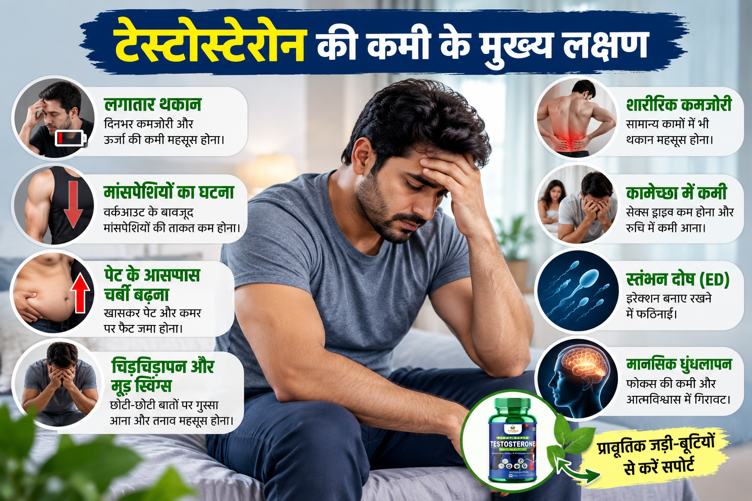 Ayurvedic Herbs for Natural Testosterone Support - Ashwagandha, Tribulus, Ginseng